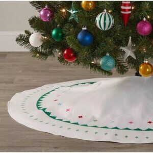 Target 48" Scandi Pattern Printed Christmas Tree Skirt White/Green - Wondershop™